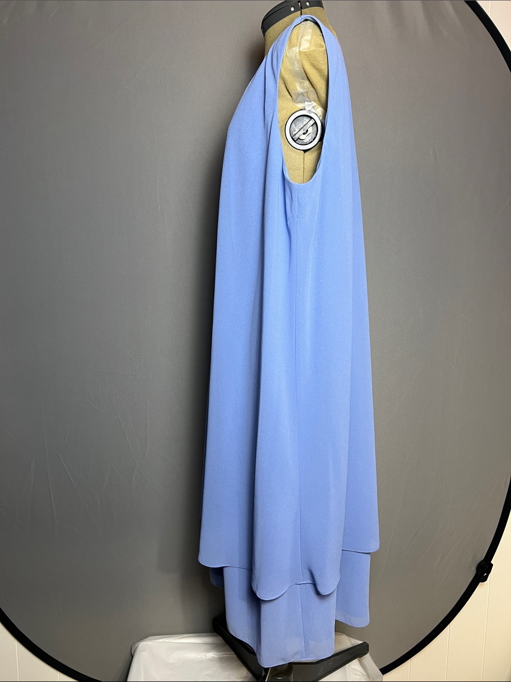 R&M Richards Periwinkle Layered Sleeveless Midi Dress - Picture 6 of 9
